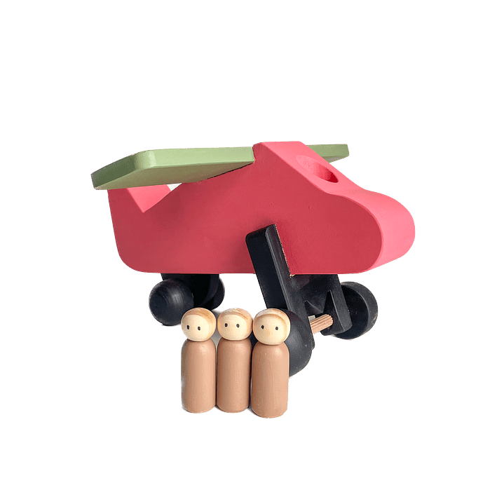 Avión de madera - Rojo 2