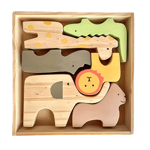 Bloques de madera - Animales salvajes