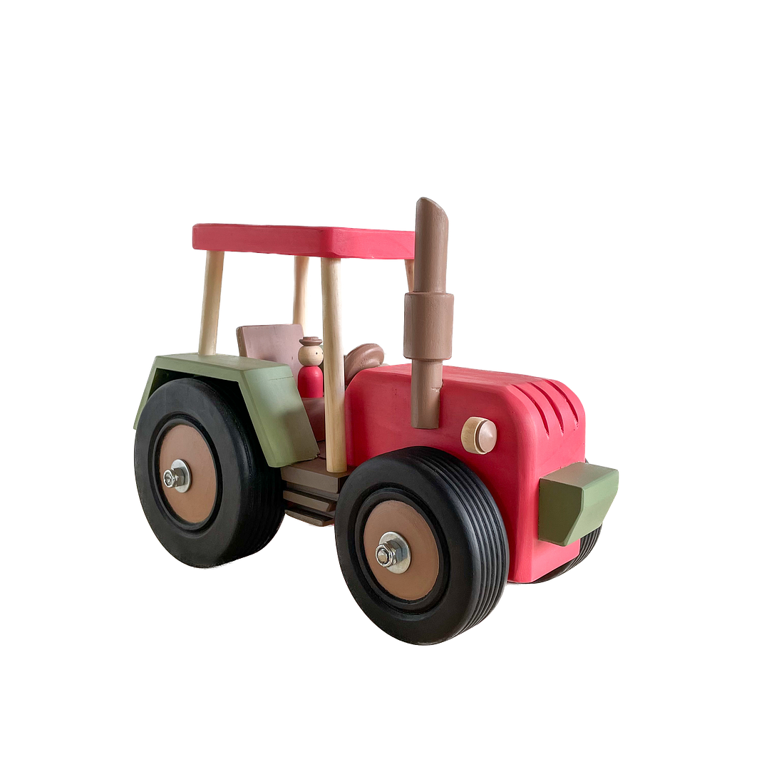 Tractor de Madera - Rojo 2