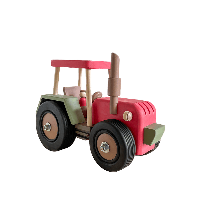 Tractor de Madera - Rojo 2