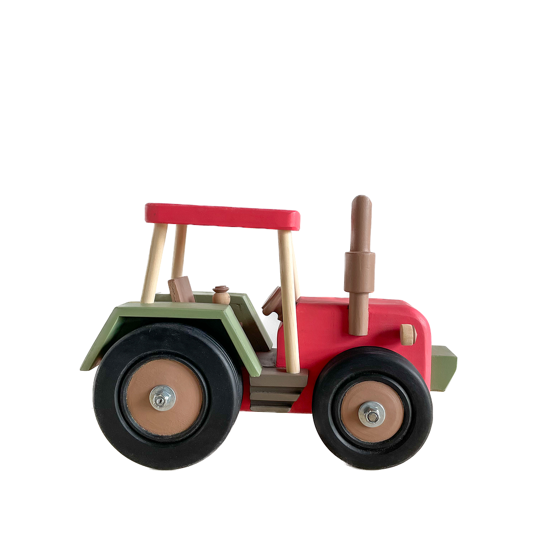 Tractor de Madera - Rojo 1