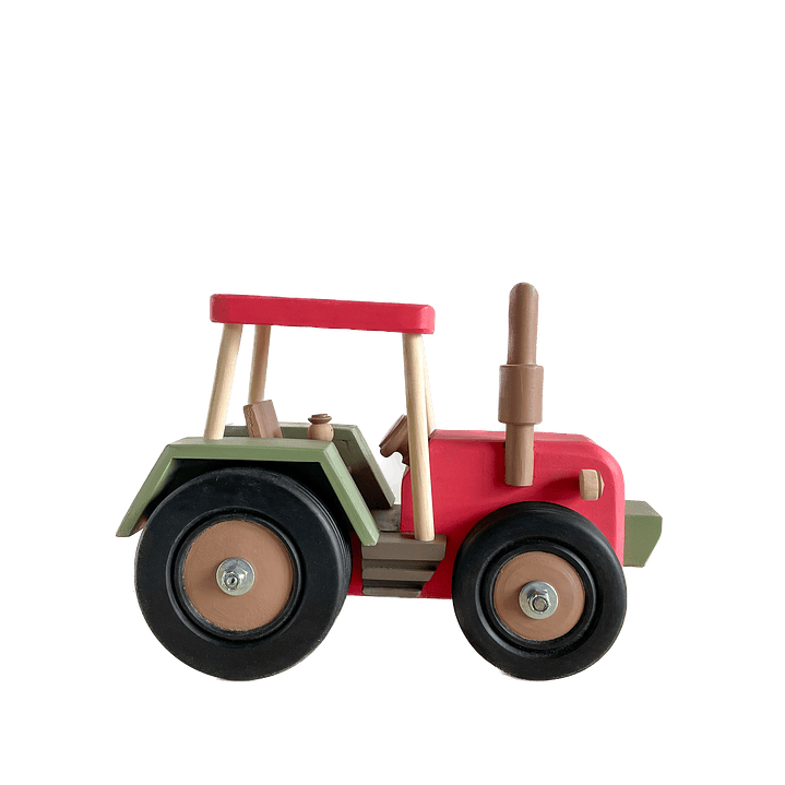 Tractor de Madera - Rojo 1