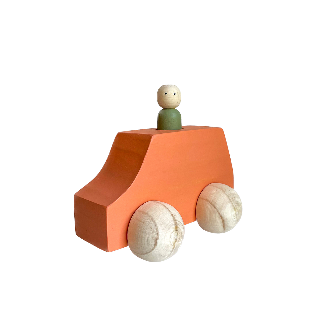 Autito de madera - Naranjo  2