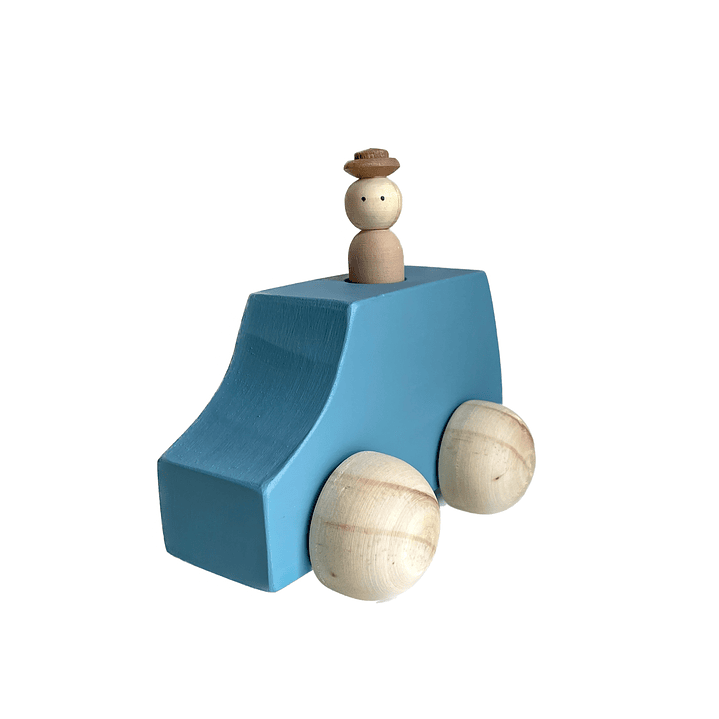 Autito de madera - Celeste 2