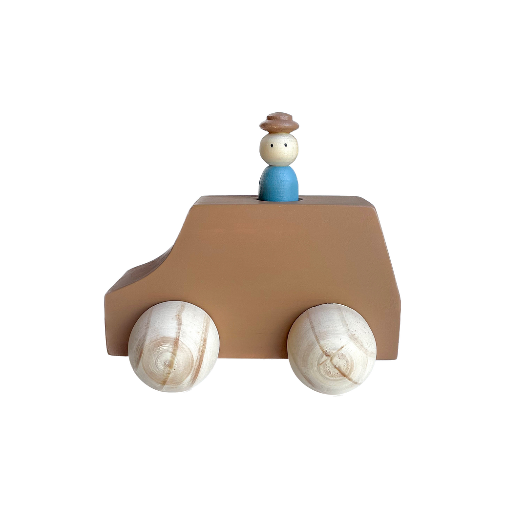 Autito de madera - Café 1