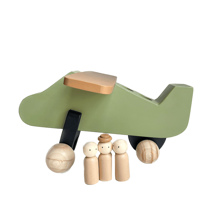 Avión de madera - verde 2