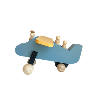 Avión de madera - Celeste 