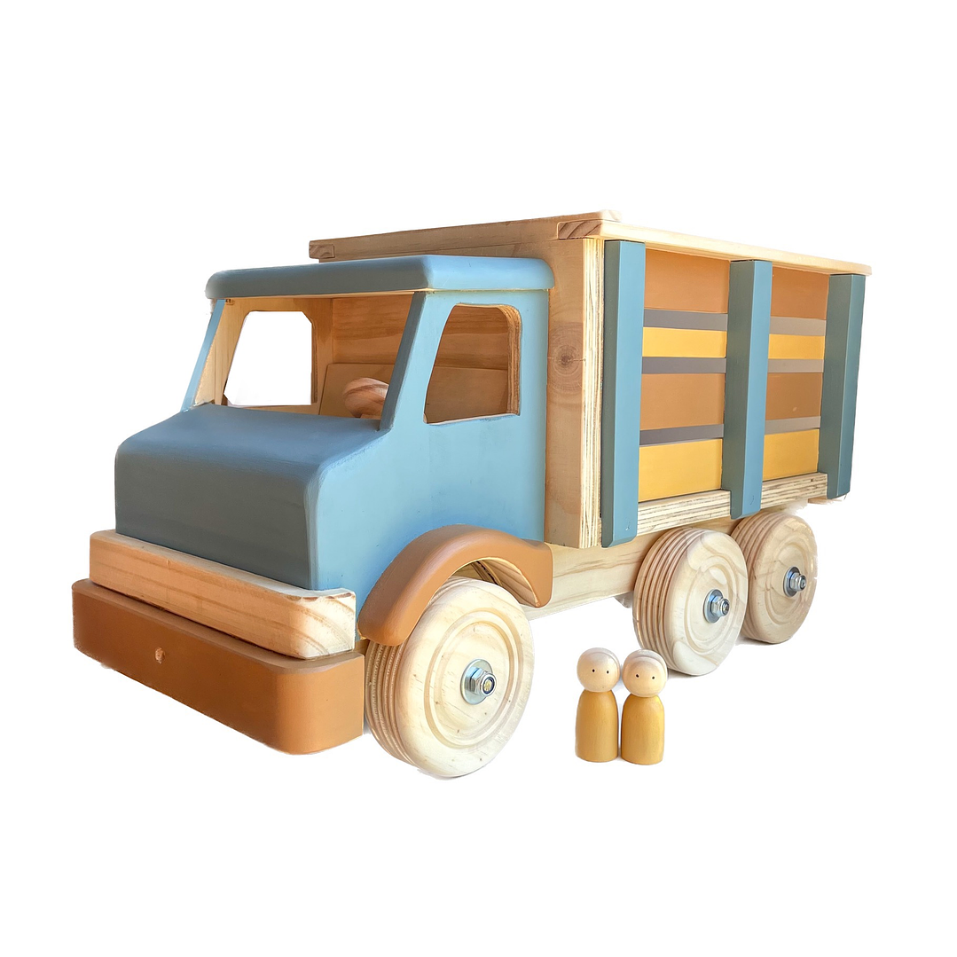 Camión de madera - Celeste - A PEDIDO  2