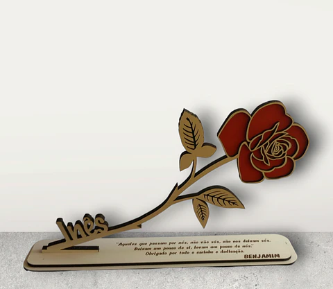 Rosa com Base Personalizada 