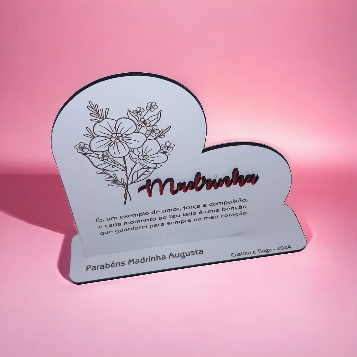 Coração Decorativo Personalizado para Madrinha 2