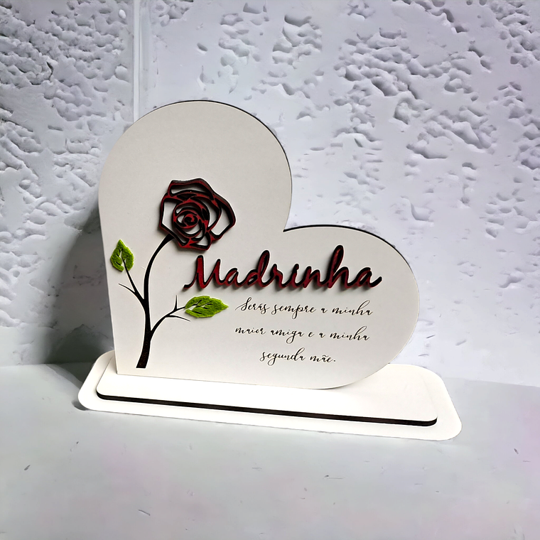 Coração Decorativo Personalizado para Madrinha 1