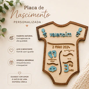 Placa Nascimento - Body