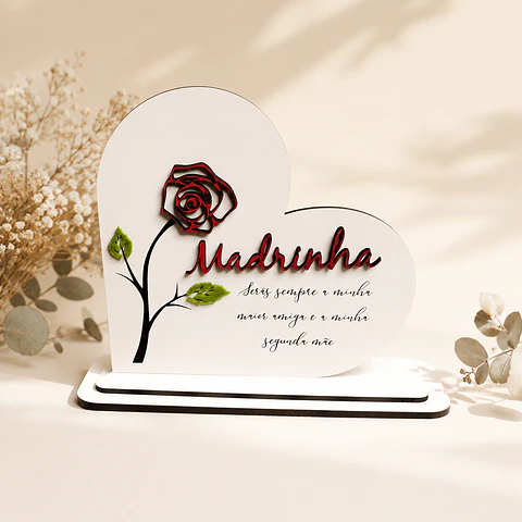 Placa Decorativa Personalizada Coração
