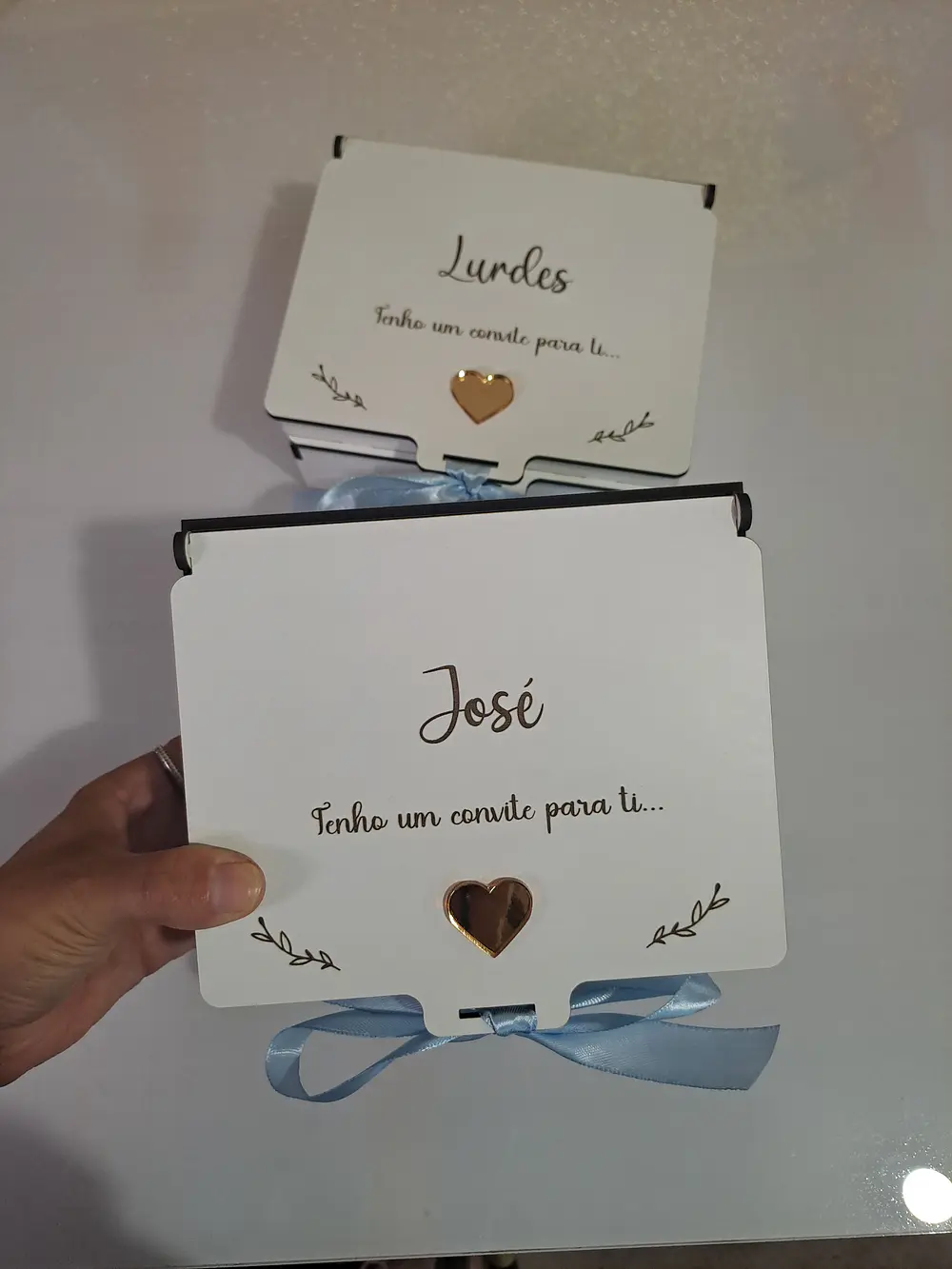 Kit Convite para Padrinhos | Caixa Personalizada + Puzzle Coração 1