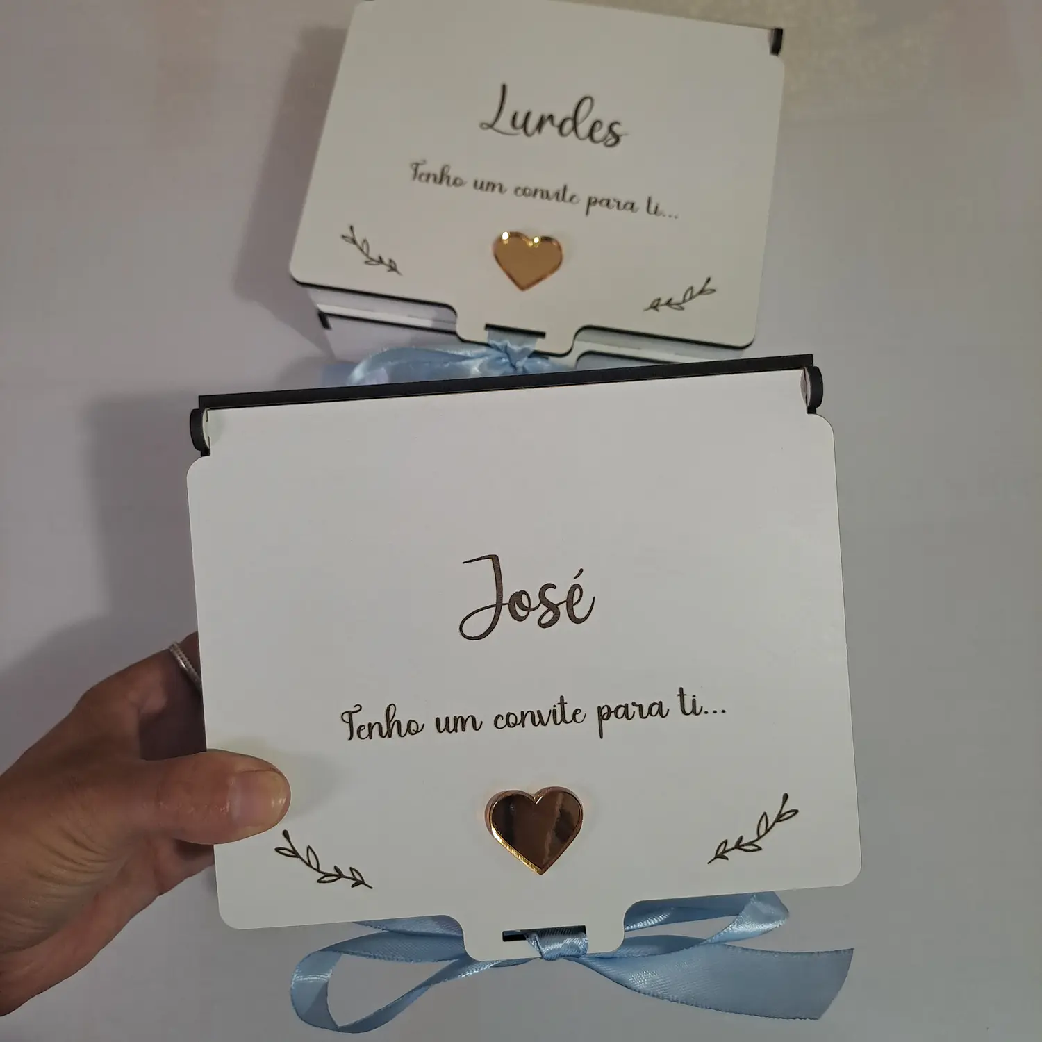 Kit Convite para Padrinhos | Caixa Personalizada + Puzzle Coração 1