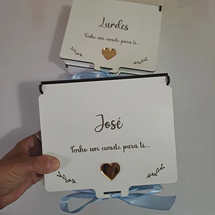Kit Convite para Padrinhos | Caixa Personalizada + Puzzle Coração