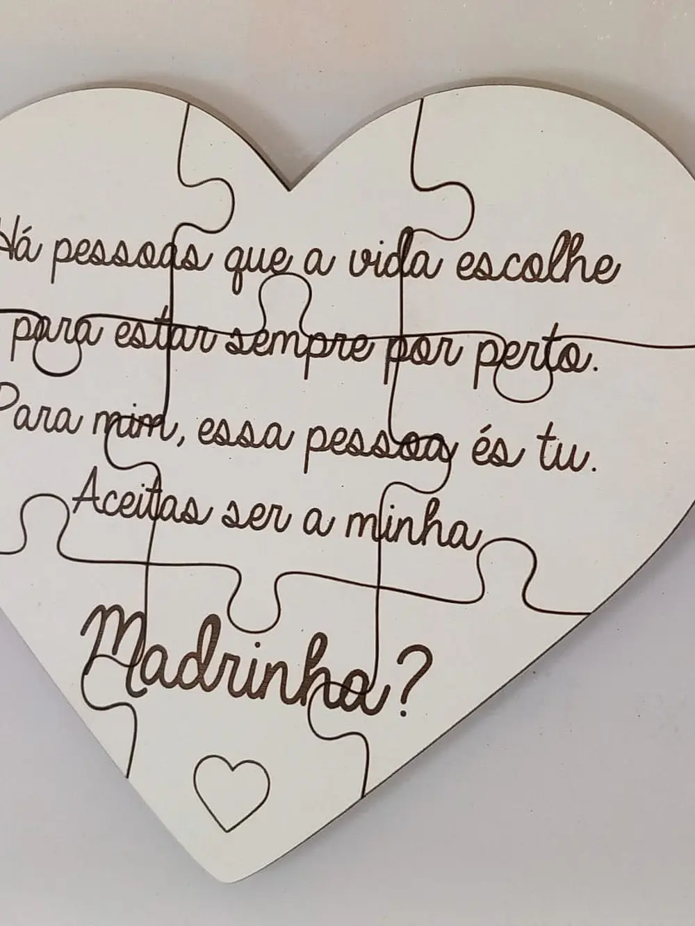 Kit Convite para Padrinhos | Caixa Personalizada + Puzzle Coração 2