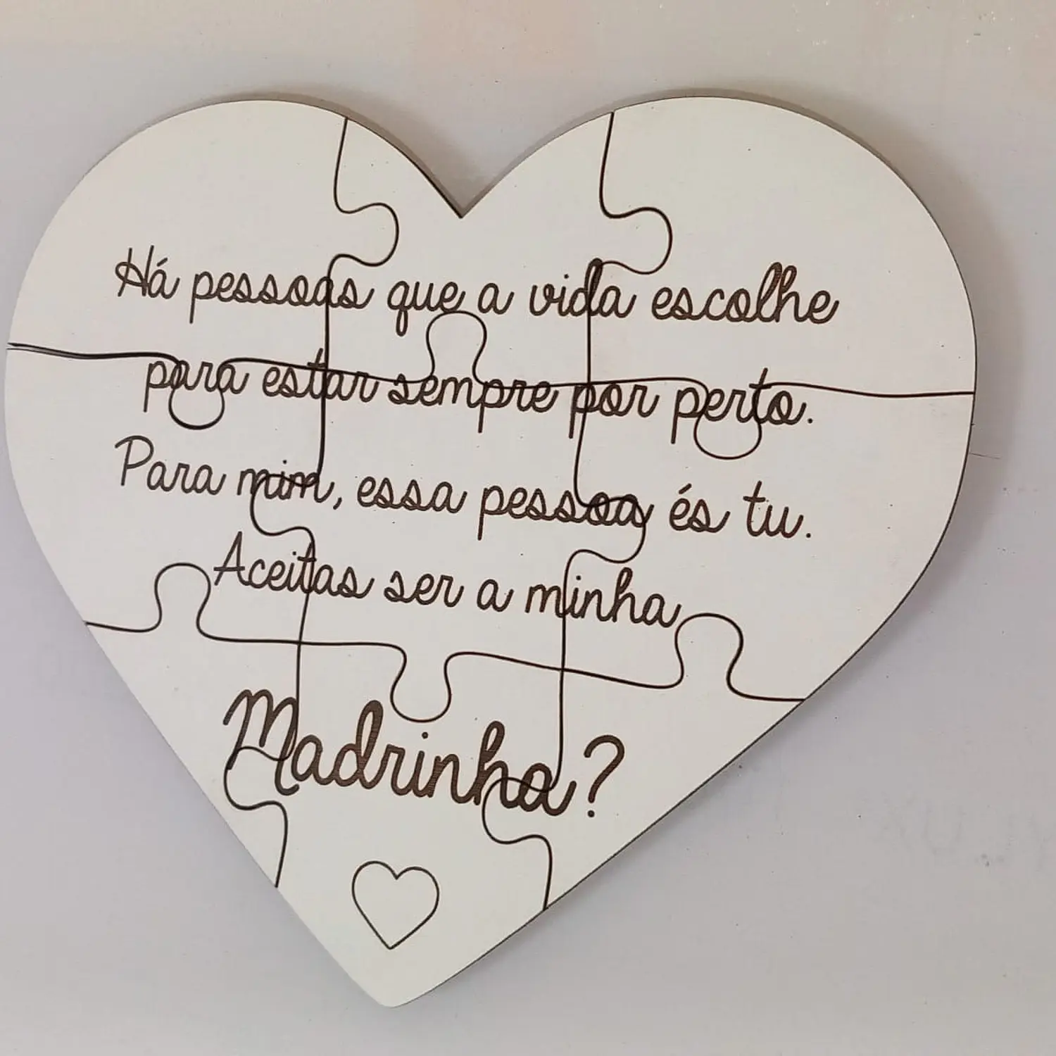 Kit Convite para Padrinhos | Caixa Personalizada + Puzzle Coração 2