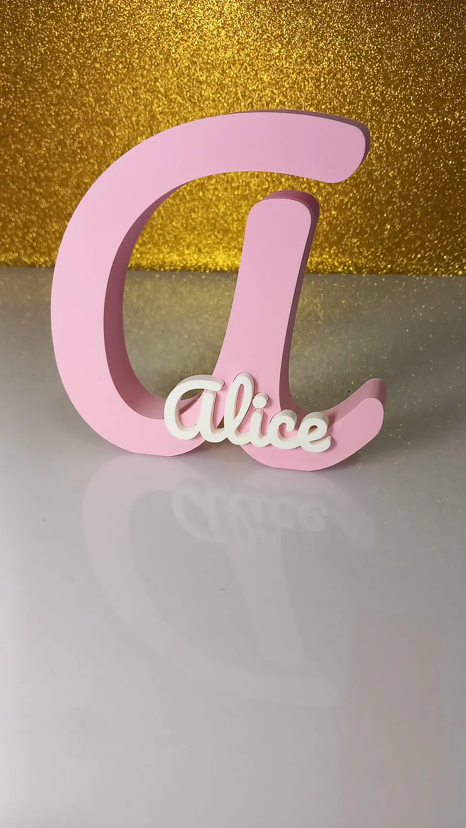 Letra Inicial 3D com Nome Personalizada 1