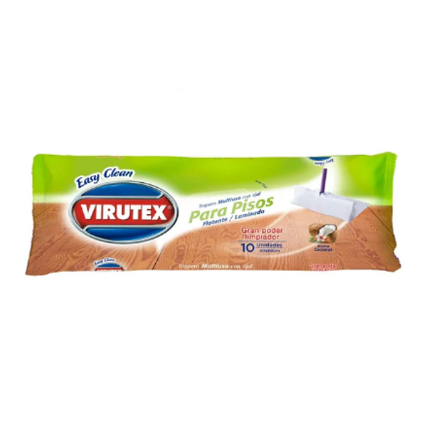 TRAPEROS HUMEDOS VIRUTEX DESINF. PISO FLOTANTE LLAVANDA 10un