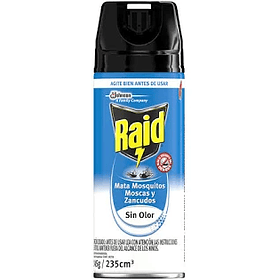 INSECTICIDA SPRAY RAID MATA MOSCAS, MOSQUITOS Y ZANCUDOS 235cc