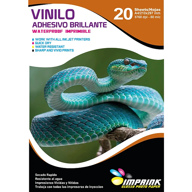 Vinilo Adhesivo Imprimible Blanco WATERPROOF 1