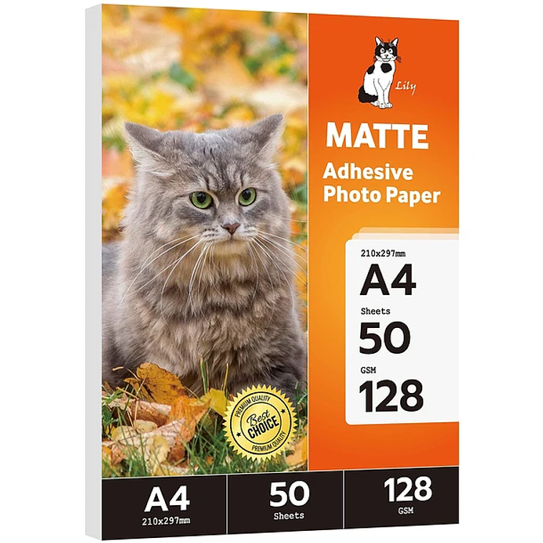 Papel adhesivo mate 128g 50 hojas  1