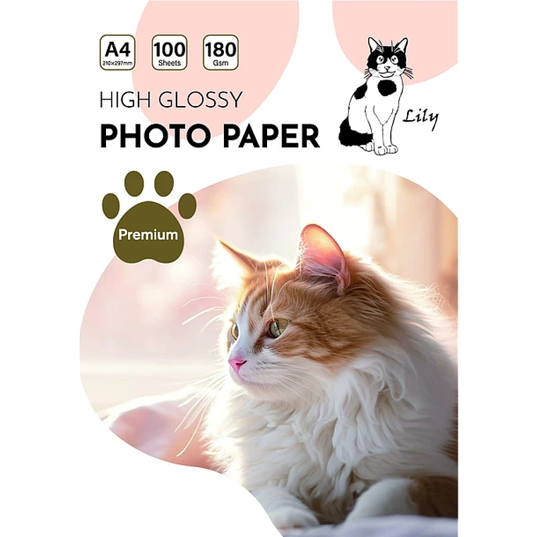 Papel glossy 180gr A4 100 hojas  1