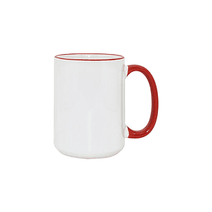 Taza Borde y Asa Color 15oz CON CAJA INDIVIDUAL