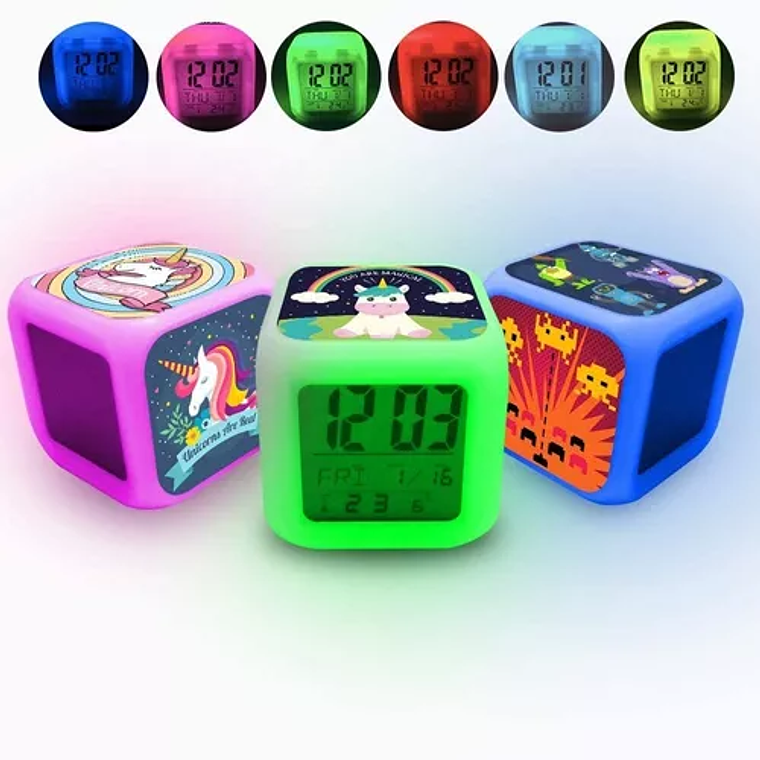 RELOJ DIGITAL CAMBIA COLOR CON 3 PLACAS  SUBLIMABLES 3