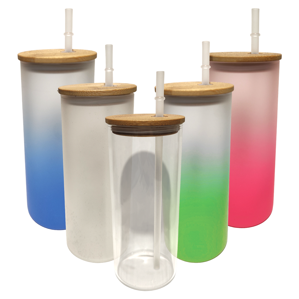 Vaso recto tapa Bambu 20oz con Bombilla Sublimable 1