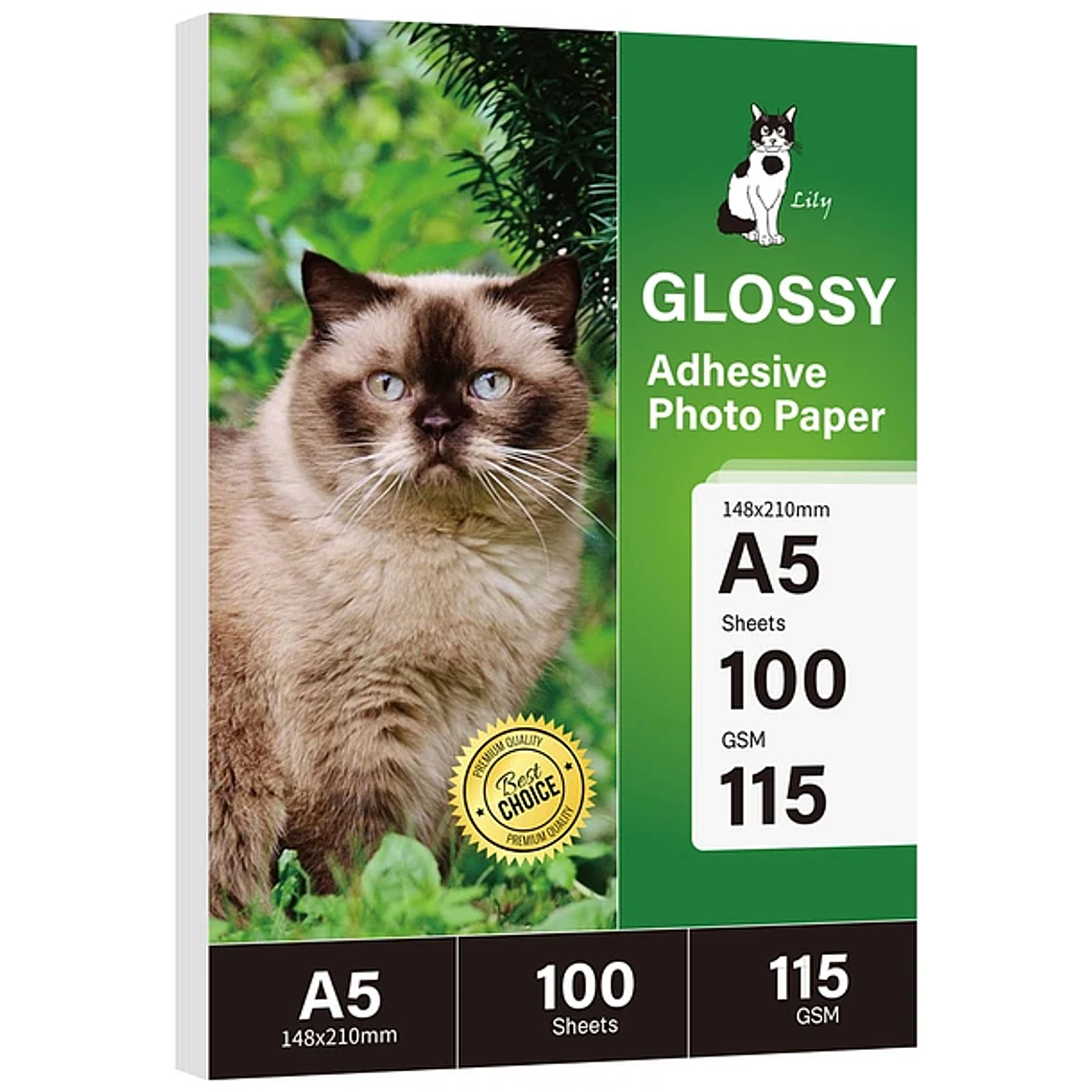 PAPEL ADHESIVO A5 (148X210MM)  DE 115 GRAMOS 100 HOJAS 1