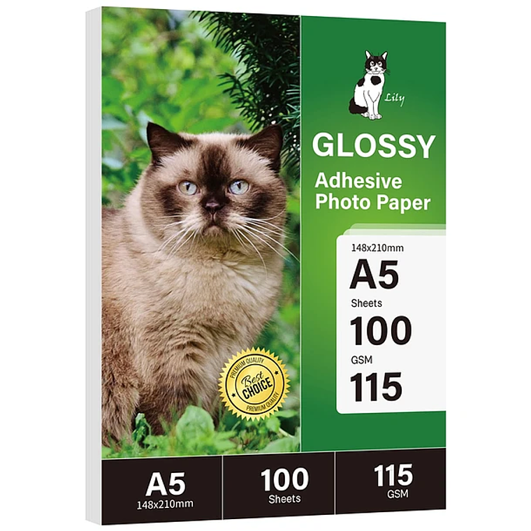 PAPEL ADHESIVO A5 (148X210MM)  DE 115 GRAMOS 100 HOJAS 1