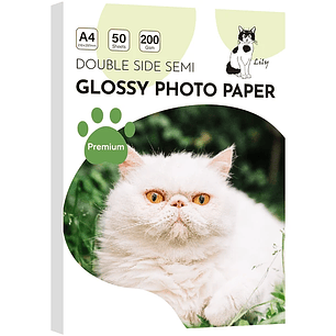 PAPEL SEMIBRILLO 200 GRAMOS DOBLE CARA 50 HOJAS