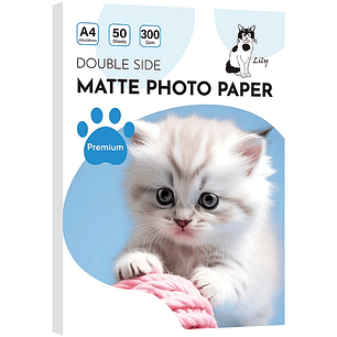 Papel Matte A4 300 doble cara 50 hojas