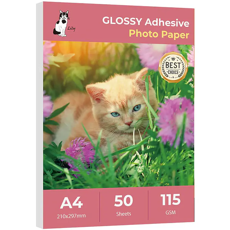 PAPEL FOTO ADHESIVO GLOSSY 115gr 50 HOJAS 1