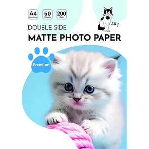 PAPEL FOTO MATTE DOBLE FAZ 200gr A4 50 HOJAS