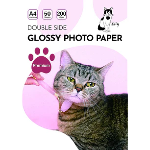PAPEL FOTO GLOSSY DOBLE FAZ 200gr A4 50 HOJAS