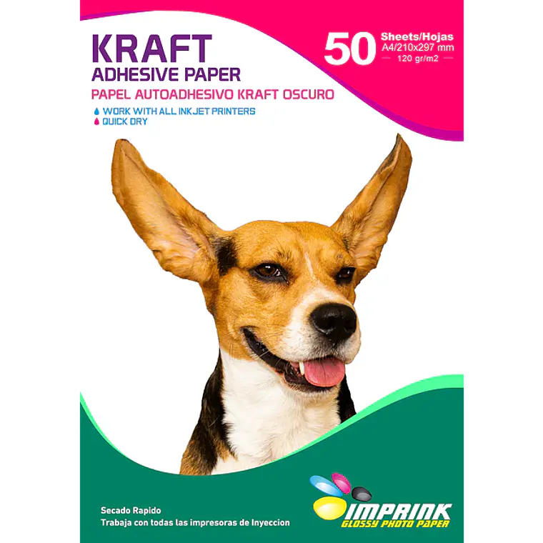 PAPEL ADHESIVO KRAFT 120gr A4 50 HOJAS 1