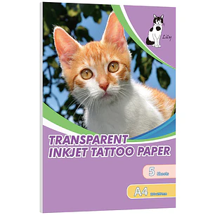 PAPEL TATUAJES TEMPORALES IMPRIMIBLES TRANSPARENTES A4 5 HOJAS