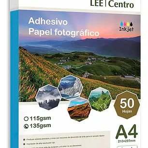 PAPEL FOTO ADHESIVO GLOSSY 135gr A4 50 HOJAS