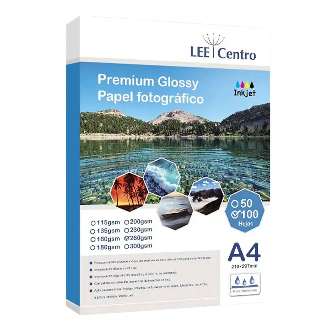 PAPEL FOTO GLOSSY 260gr A4 50 HOJAS 1