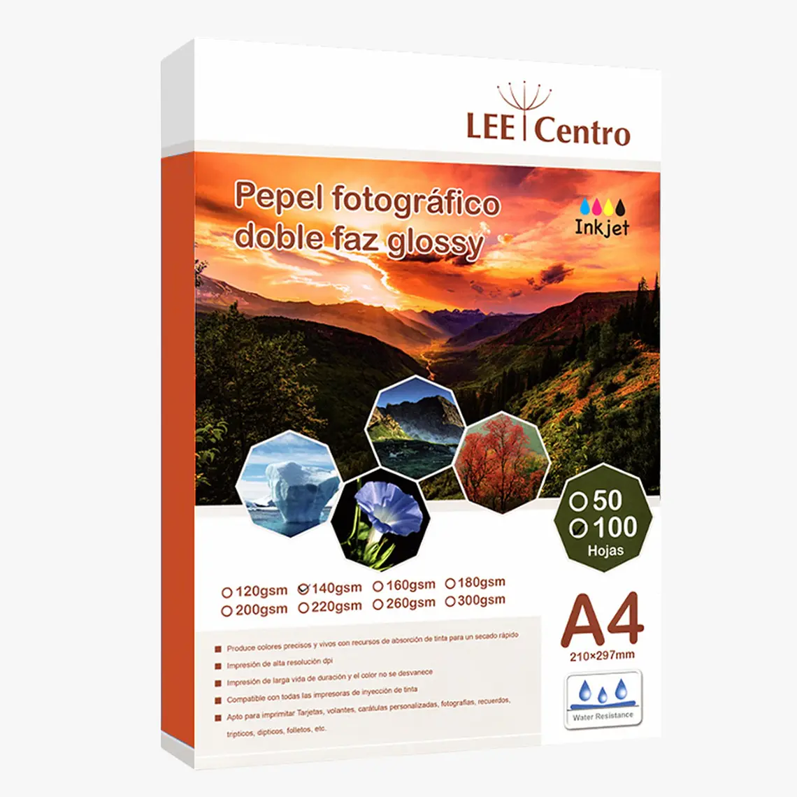 PAPEL FOTO GLOSSY DOBLE FAZ 140gr A4 100 HOJAS 1