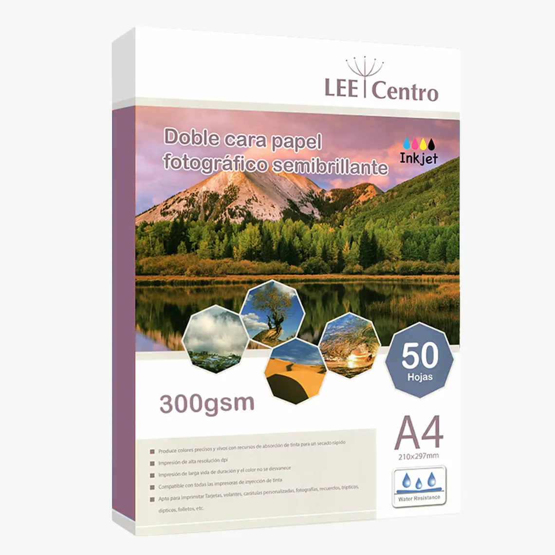 PAPEL FOTO SEMIBRILLO DOBLE FAZ 300gr A4 50 HOJAS 1