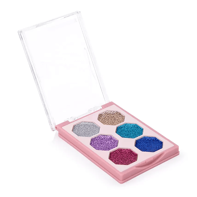 Sombra  Para Ojos de<br> 6 Colores más Glitter