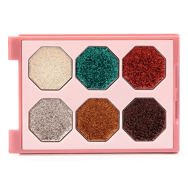 Sombra Para Ojos de 6 Colores Glitter 4