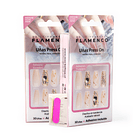 Uñas Press On Coffin Medianas Nude con Mármol Dorado y Piedras 1