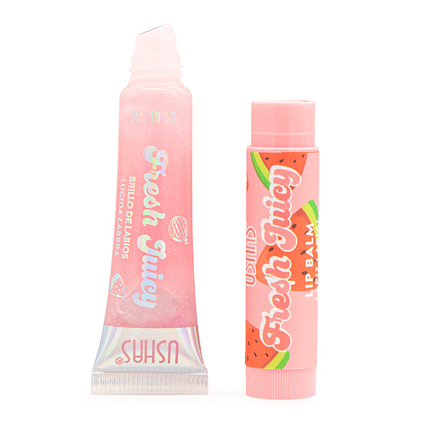 Kit Brillo de Labios Gloss + Bálsamo Labial Hidratante - Fresh’n Juicy USHAS® 2