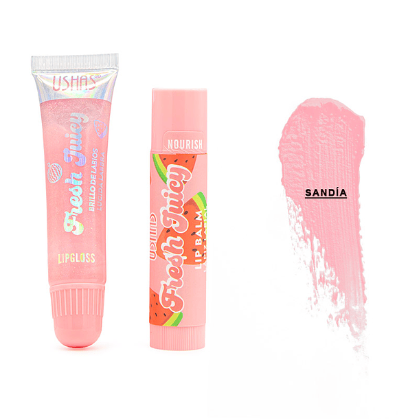 Kit Brillo de Labios Gloss + Bálsamo Labial Hidratante - Fresh’n Juicy USHAS® 4