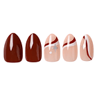 Uñas Press On Almendradas Terracota Abstracto 1